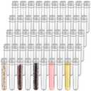 50 PCS 45ml Test Tubes, Plastic Test Tubes with Aluminum Threaded Caps, 1.0 x 5.6 Inches Clear Candy Tubes Vials, Storage Tubes Container for Sample Powder Seed Bead Candy Science Party