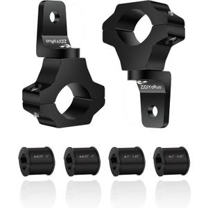 Light Bar Mount for ATV- 360° Solid Aluminum Alloy Bracket for Fog LED and Driving Lights. Fits 0.75"-1.5" Bars, Set of 2pcs, ATV Motorcycle Light Bar Mount Bracket Tube Clamp
