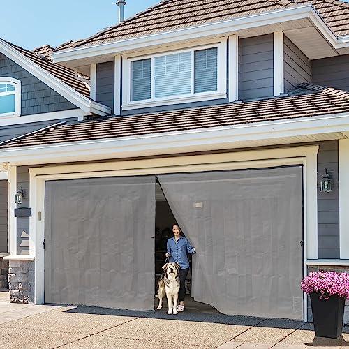 Magnetic Garage Door Screen 16x7 ft and All Other Sizes - Garage Screen Doors for 2 car Garage Pull Down mesh with Magnet - Easy Installation Bug-Proof Zone for Home Owners