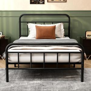 14Inch Metal Bed Frame,Twin Size Bed Frame with Storage Space,Heavy Duty Sturdy Mattress Foundation,Easy Assembly,No Box Spring Needed,Twin
