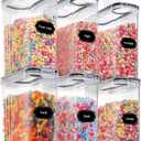 PRAKI Large Dry Food Storage Containers with Lids, 6PCS Airtight Cereal Containers Storage Set, Leak-proof Canister Set for Kitchen Pantry Organization with 20 Labels & Marker (4L Black)