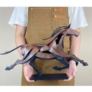 Handmade Iron Horse Sculpture, Rustic Metal Horse Decor