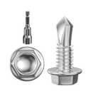 (350Pcs) #85/8" Hex Washer Head Self Drilling Screws, 410 Stainless Steel Metal SheetScrewsTEK Screws, Sheet Metal Self Tapping Screws (Silver)