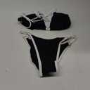 Women's Ring Triangle Bikini Sets Two Piece Color Block Thong Swimsuit Cheeky String Bathing Suits, S