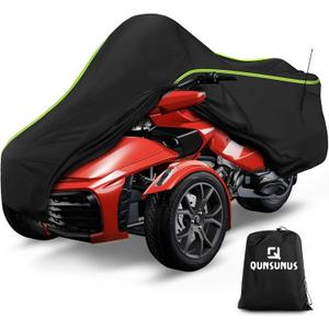 QUNSUNUS Waterproof Motorcycle Cover for Can-Am Spyder F3 2016-2023, 420D Heavy Duty Trike Cover with Wind, Sun, UV and Dust Protection