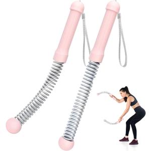 TRELC Upgrade Weighted Ropeless Battle Ropes, 2PCS Cordless Battle Rope for Home Gym, HIIT, Strength, Quiet Portable Training Rope, Workout Ropes Versatile Fitness Equipment for Men Women (Pink)