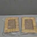 RattanView 2 Pcs 4 x 6 Inch Rattan Picture Frame Family Boho Photo Frame Beige Farmhouse Style Coastal Picture Frames