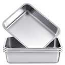 4 Pack Stainless Steel Commercial Bus Tubs Box Tote Box Dishwashing, Utility, Meat Prep Tub (13 L)