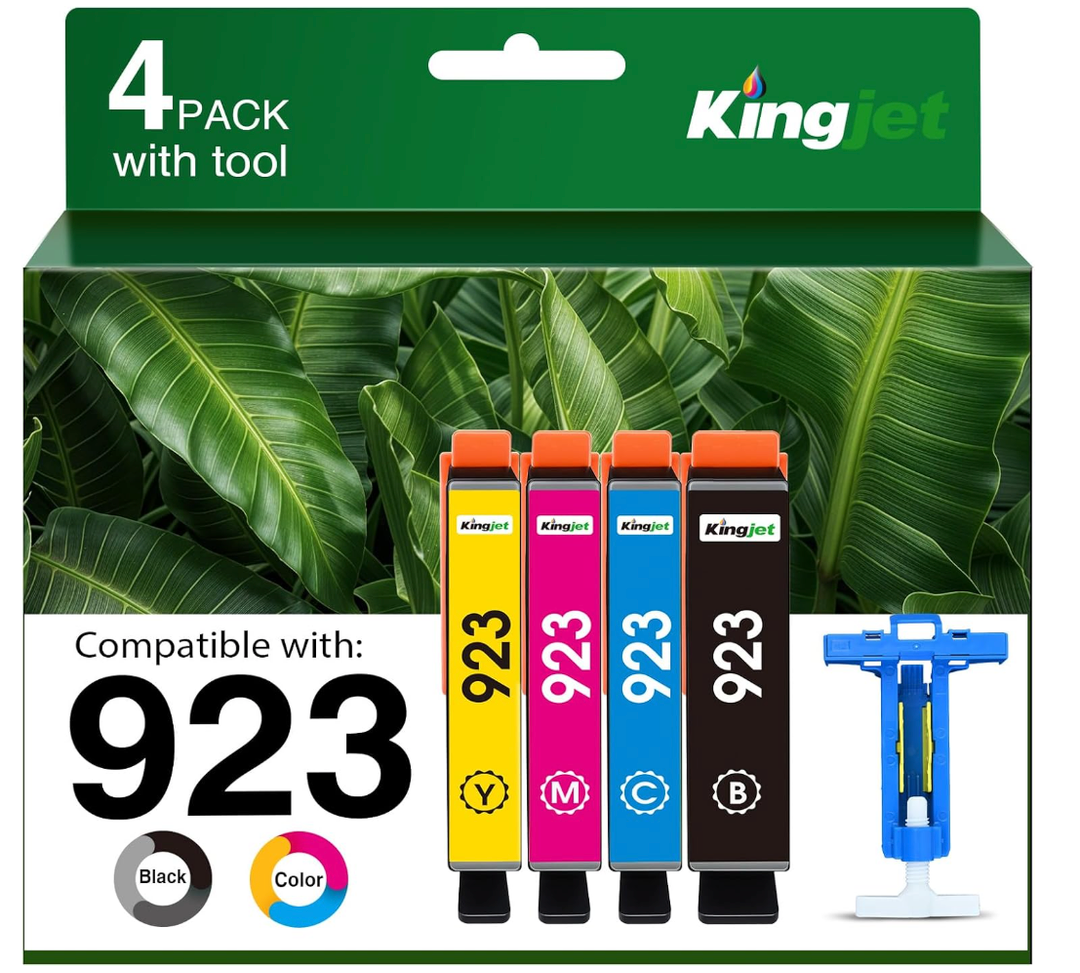 923 Ink Cartridges Combo Pack Replacement for HP 923 Ink Cartridges for HP Printers Work for HP OfficeJet Pro 8130e 8135e 8139e 8138e 8122e 8120 8124e 8122 8120e Printer Ink (4 Pack)