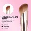 2 x Angled Foundation Brush and Concealer Brush Set, 2 Pack Concealer Brushes Under Eye Kabuki Face Blending Makeup Brush for Nose Contour Brush, Cover Dark Circles, Blending, Liquid, Cream Pink