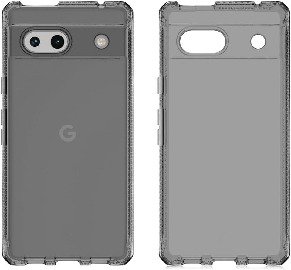 ITSKINS Spectrum R // Clear Compatible with Google Pixel 7a, Protective Phone Case, Anti-Yellowing, Shockproof Cover, and Military Grade Phone Case - Smoke