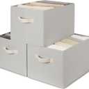 StorageWorks Storage Baskets for Shelves, Fabric Storage Bins, Closet Organization and Storage Baskets, Organizer Bins for Clothes, Light Gray, Extra Large, 3-Pack