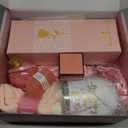 Mothers Day Birthday Gifts for Women Self Care Gift Get Well Soon Gifts, Rose Relaxing SPA Gift Basket Care Package, Luxury Flannel Blanket Mother's Day Gift for Mom Her Wife Grandma Daughter Pink
