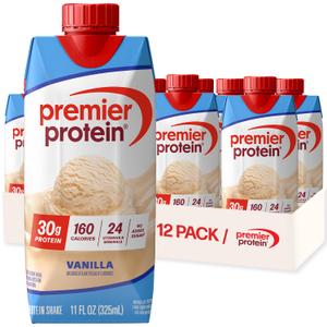 Premier Protein 30g High Protein Shake, Vanilla, 12 Pack (EXP 09/20/27)