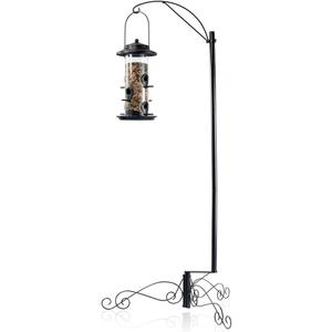 HOHIYA Heavy Duty Shepherd Hook 61 Inch Bird Cage Stand Outdoor Garden for Bird Feeders Hanging Plants Solar Lights & Lanterns Weather-Resistant Black Powder Coated Steel