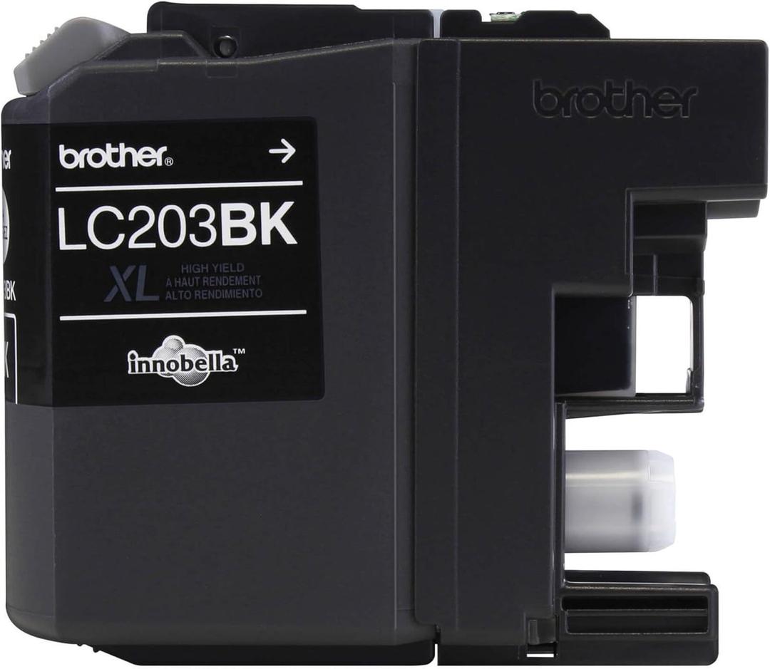 Brother Genuine High Yield Black Ink Cartridge, LC203BK, Replacement Black Ink, Page Yield Up To 550 Pages,  Dash Replenishment Cartridge, LC203
