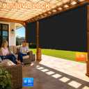 11'W x 8'H Black Outdoor Roller Shade with Crank Wand Patio Shades Roll up, UV Blocking & Privacy Protection, 132"W x 96"H