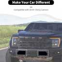 Black Front Bumper Decorative Cover Compatible with Ford F150 Raptor 2021+ Exterior Accessory ABS