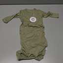 UPTON AVE Knotted Gown Baby Newborn, Viscose derived from Bamboo, Infant Sleeper with Mittens, Baby Girl, Baby Boy, (Olive)
