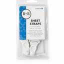 Elastic Sheet Straps with Non-Slip Fasteners, White 4-Pack 3Pcs