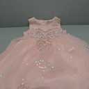 IDOPIP Sequin Appliques Flower Girl Dress for Kids Wedding Pageant Party Long Gown Princess Birthday Communion Tulle Dresses 9-10Y