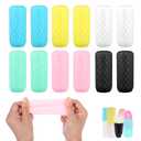 12PCS Silicone Bottle Covers Leak Proofing Bottle Cover Toiletry Sleeves Travel Size Container Sleeves Vacation Essentials Colorful Airplane Travels Accessories for Shampoo Wash Body Bottles