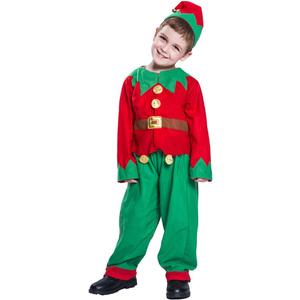 EraSpooky Elf Costume for Kids Boys Christmas Children's Costumes Outfit Set Santa Elf Costume Dress Up Funny Cosplay Party (Medium)