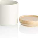 Sweejar Kitchen Canisters Ceramic Food Storage Jar, Stackable Containers with Airtight Seal Wooden Lid for Serving Ground Coffee, Tea, Sugar, Salt and More - 16 Fl Oz (White)