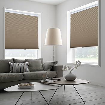 Homebox Cordless 100% Blackout Cellular Shades for Home, Shades for Indoor Windows, Honeycomb Blinds 29" W x 72" H Brown