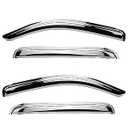 Deebior 94975Y Chrome Side Window Visor Wind Vent Deflector, 4pc Outside Mount Style Sun Rain Guards for 2015-2022 Ford F150/ F250/ F350 Super Duty Crew(Supercrew) cab