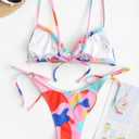 ZAFUL Womens High Cut Thong Bikini Set Swimsuits Cami String Sexy Bathing Suit (Large, 82_pink)