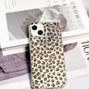 Srddty Compatible with iPhone 16 Case with Leopard Print, Cute Cheetah Retro Aesthetics Design for Girls Women, Clear Soft Bumper Hard Back Slim TPU Shockproof Matte Protective Phone Cover (Brown)