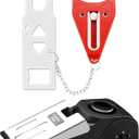 Portable Door Lock & Door Stop Alarm Set, Dual Protection for Privacy and Safety in Home Door Lock Kit, Door Alarm with 120dB Siren for Travel, Hotel, Apartment, College, Home