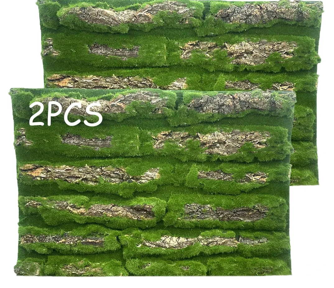 kathson Reptile Cork Terrarium Background Decor,Habitat Fitting Bark Backdrop Wall Artificial Moss 3D Aquarium Panel for Lizard Gecko Tortoise Spider Bearded Dragon Chameleon Snake Amphibian