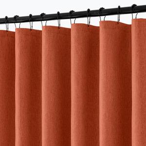 ANRODUO Fall Burnt Orange Extra Long Linen Shower Curtain, 84 Inch Heavy Duty Cloth Fabric Shower Curtain Set with 12 Metal Hooks, Waterproof Decor for Bathroom Washable, Button Hole Design, 72x84