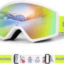 SANWICH Kids Ski Goggles for Boys Girls Aged 5-14, 100% UV Protection OTG Ski Goggles (Red)