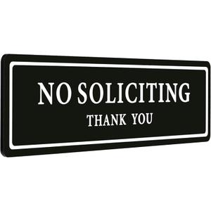4 x No Soliciting Sign for House Front Door, No Silication Solicitation Solicitors for Home and Business, Strong Adhesive Tapes,8.0 2.3 Inch for Front Door, Window, Walls and Mailbox