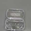 3PCS Clear Hard Plastic Zipper Case, Double Zippers Hard Pouch, Portable Travel Organizer Bin Clear Makeup Bag for Toy Storage, Snack Bag, Cosmetics, Pencil Case, Diaper Bag, Toiletry Bag (3PCS-S)