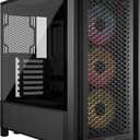 CORSAIR 4000D RS ARGB Frame Modular Mid-Tower ATX PC Case  High Airflow, 3X Pre-Installed RS ARGB Fans, InfiniRail Fan Mounting System, ASUS BTF, MSI Project Zero, Gigabyte Project Stealth  Black