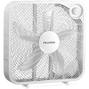PELONIS 20 Inch Box Fan – 3 Speeds, Window Fans, Floor or Tabletop, 25ft/s, 2025 Upgraded, Superior Air Throw (2295 CFM), Lightweight, 5 Blades, Fans for Bedroom, Office, Living Room, Garage
