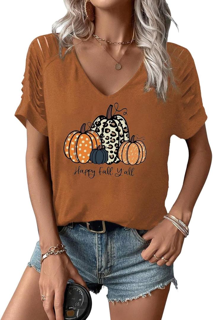 Rock Band T-Shirt for Women V-Neck Country Music Short Sleeved Shirt Retro Nashville Guitar Graphic Hollowed Tee Tops (M)