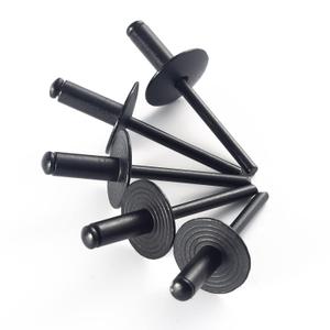 100pcs ALL Black Large Flange Blind Rivets, Aluminum, Flange Diameter 5/8" (16mm), Pop Rivets Assortment Kit Blind Rivet, 3/16" x 3/8", Grip Range (4-6mm)