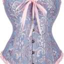 SZIVYSHI Corset Tops for Women, Bustier Shapewear Lingerie, Lace Waist Push Up Bodysuit (Pink, M)