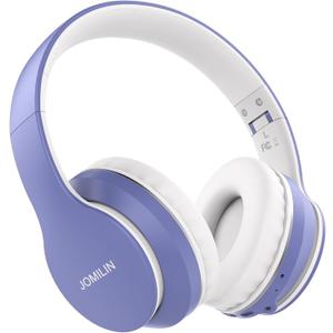 JOMILIN B9 Wireless Headphones Over-Ear, 60 Hours Playtime Lightweight Folding Hi-fi Stereo Bass Bluetooth Headset with Mic, Volume Control Headphones for iPad/Travel/Tablet/PC (Purple)