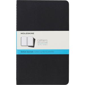 Moleskine Cahier Journal, Soft Cover, Large (5" x 8.25") Ruled/Lined, Black, 80 Pages (Set of 3)