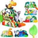 Baby Books 0-6 Months, Infant Tummy Time Sensory Teething Toys Baby Toys 6 7 8 9 10 12 Months, Touch and Feel Soft Cloth Book, 3D Crinkle Book Toy for Infant Newborn Boys Girls Early Learning