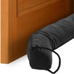 uxcell Door Sweep for Bottom of Doors, 60" x 3" Door Draft Stopper with Hanging Loops Weather Stripping Machine Washable for Windows Blocker Dust Cold Heat Noise, Black