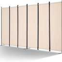 VEVOR Room Divider, 6 Panel Room Divider, Folding Privacy Screen and Portable Partition Divider for Room Separation, Freestanding Room Partitions for Office, Bedroom, Study, Beige