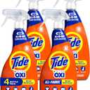 Tide Laundry Stain Remover with Oxi, Rescue Clothes, Upholstery, Carpet and more from Tough Stains, Stain Treater, 22 Fl Oz (Pack of 4)