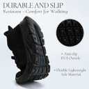 Black Sneakers for Women Tennis Walking Running Shoes Slip on Athletic Workout Breathable Non Slip Ladies Size 9.5